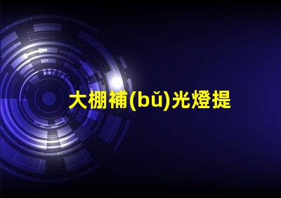 大棚補(bǔ)光燈提升作物生長的關(guān)鍵設(shè)備