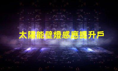 太陽能壁燈感應提升戶外安全性的智能選擇