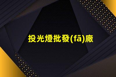 投光燈批發(fā)廠家高品質(zhì)投光燈選擇指南