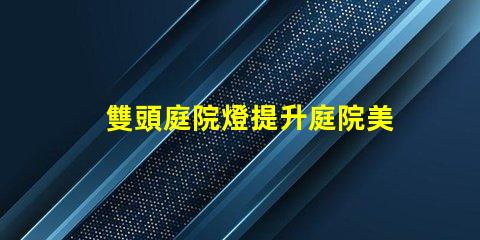 雙頭庭院燈提升庭院美感與安全的最佳選擇