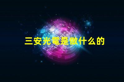 三安光電是做什么的